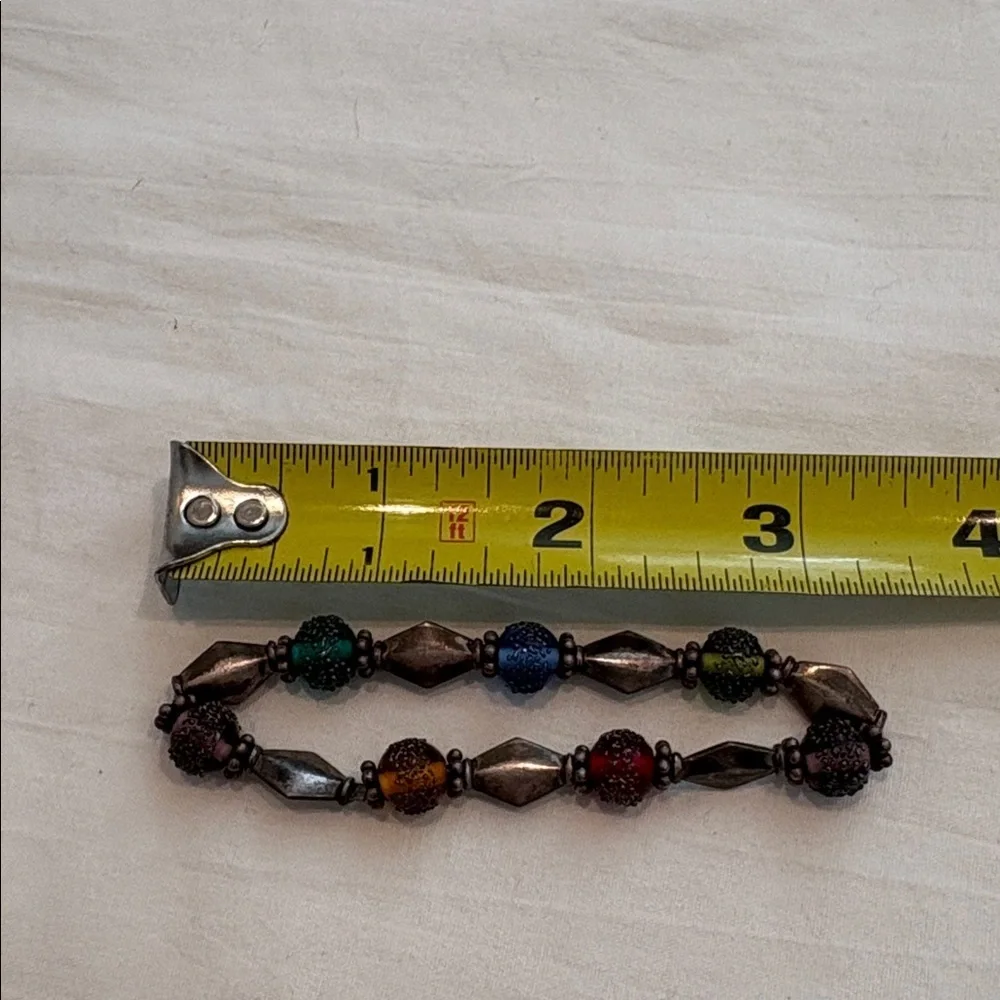 Green, Blue, Red, Purple Beaded Stretch Bracelet